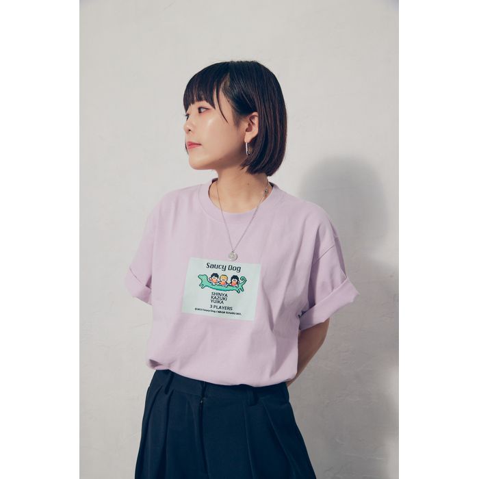 Saucy Dog × ナガスギルイヌ(graniph)ゲームTシャツ/スモーキーピンク