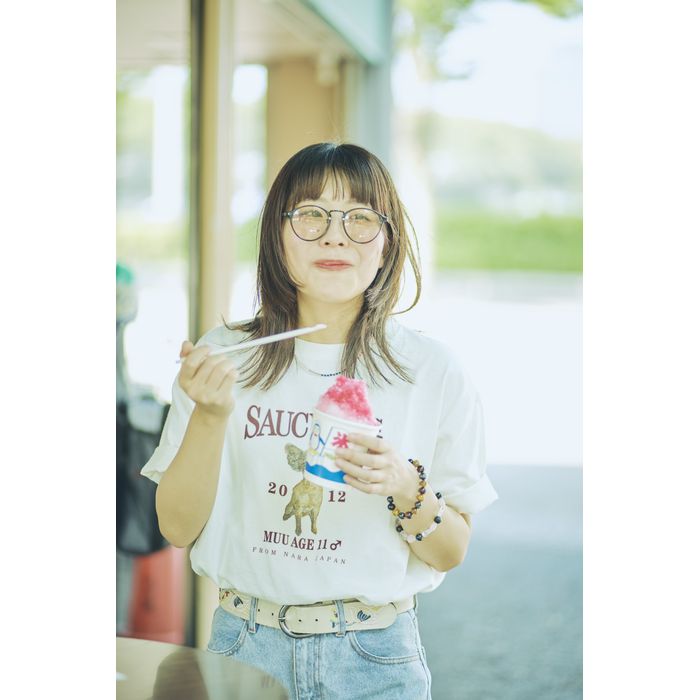 わんこカレッジTシャツ/バニラホワイト