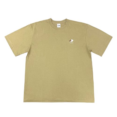 ミニわんこ刺繍Tシャツ/サンドカーキ