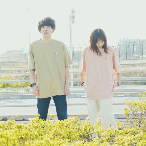 ミニわんこ刺繍Tシャツ/サーモンピンク