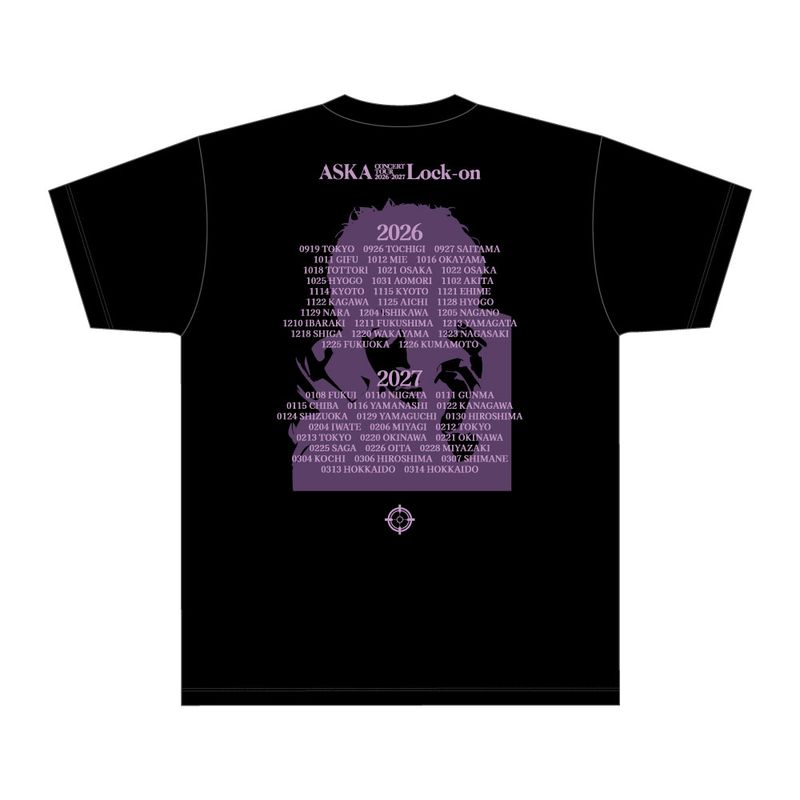 【ASKA】『ASKA CONCERT TOUR 2026-2027 ＂Lock-on＂ 』Tシャツ/ブラック
