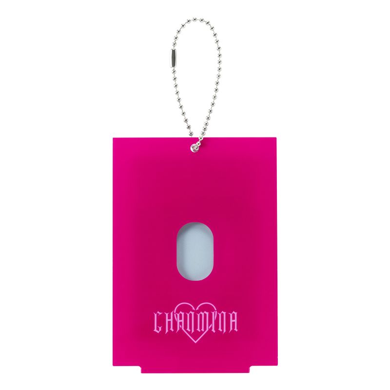 額縁スタンドキーホルダー (PINK) 『WORK HARD』ミニポスターカード付