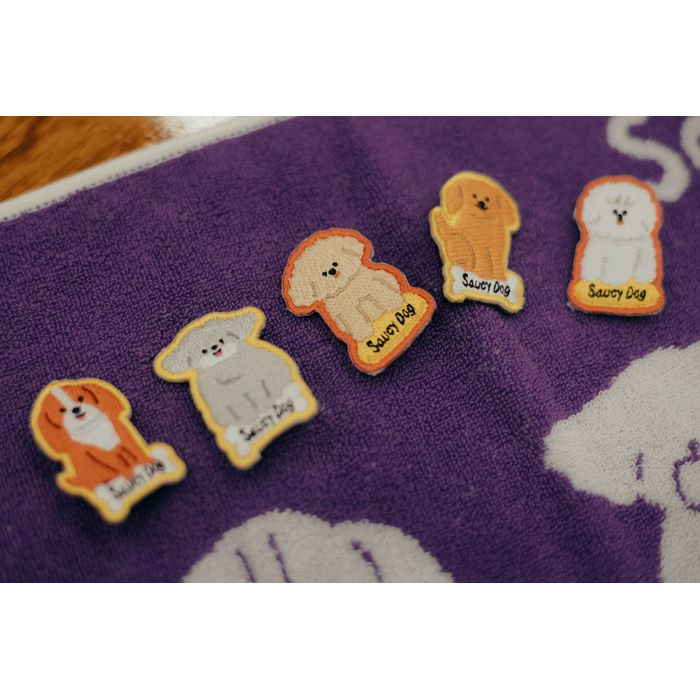 わんこいろいろ刺繍ピンバッジ