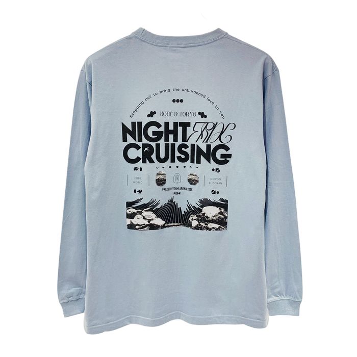 NIGHT CRUISING ロングスリーブTシャツ/アシッドブルー