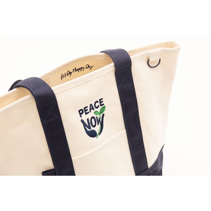 ライブもライフも幸持ち歩いちゃってお散歩バッグ　大(Produced by KONO JUNKI)