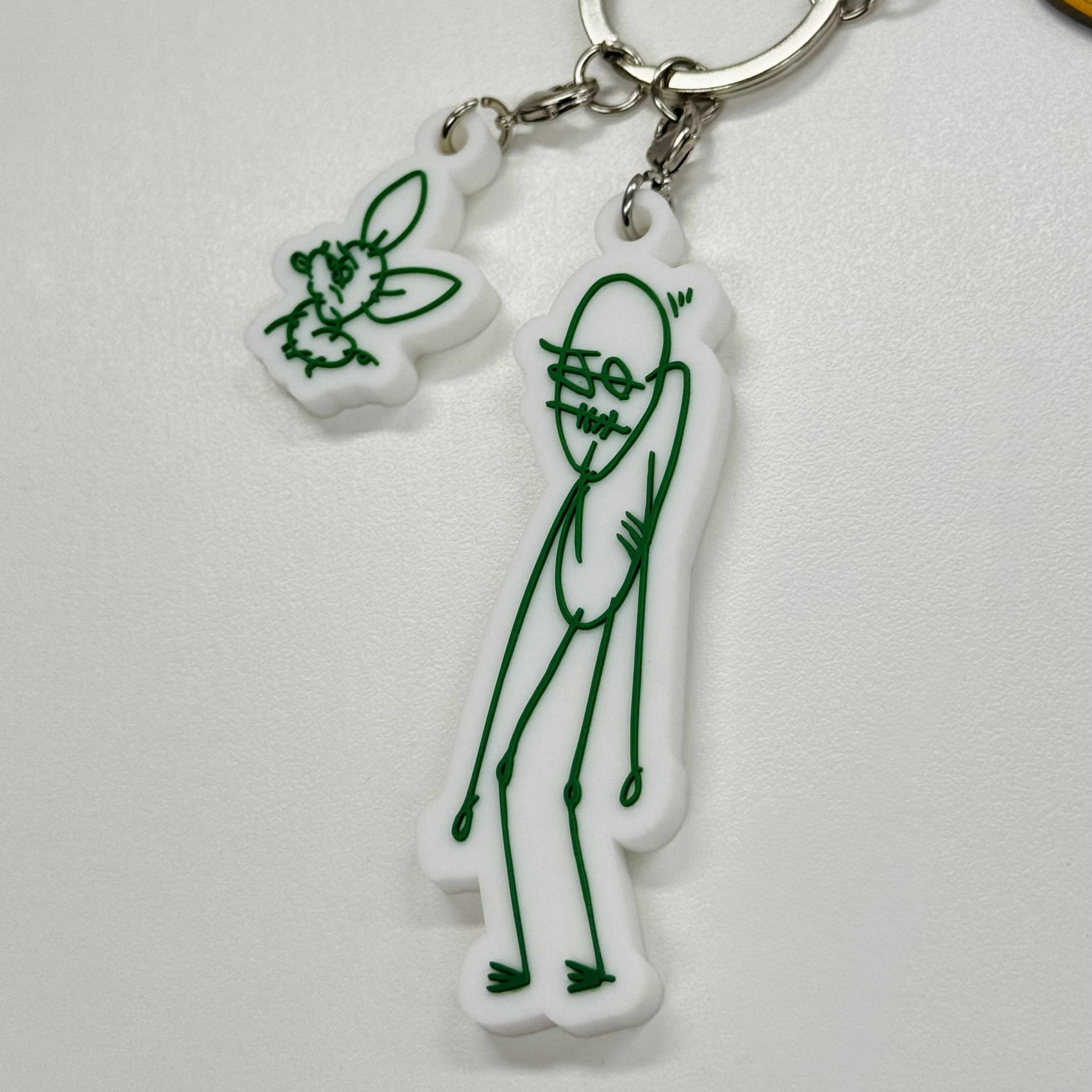 Jeremy Quartus rubber key chain -Green-