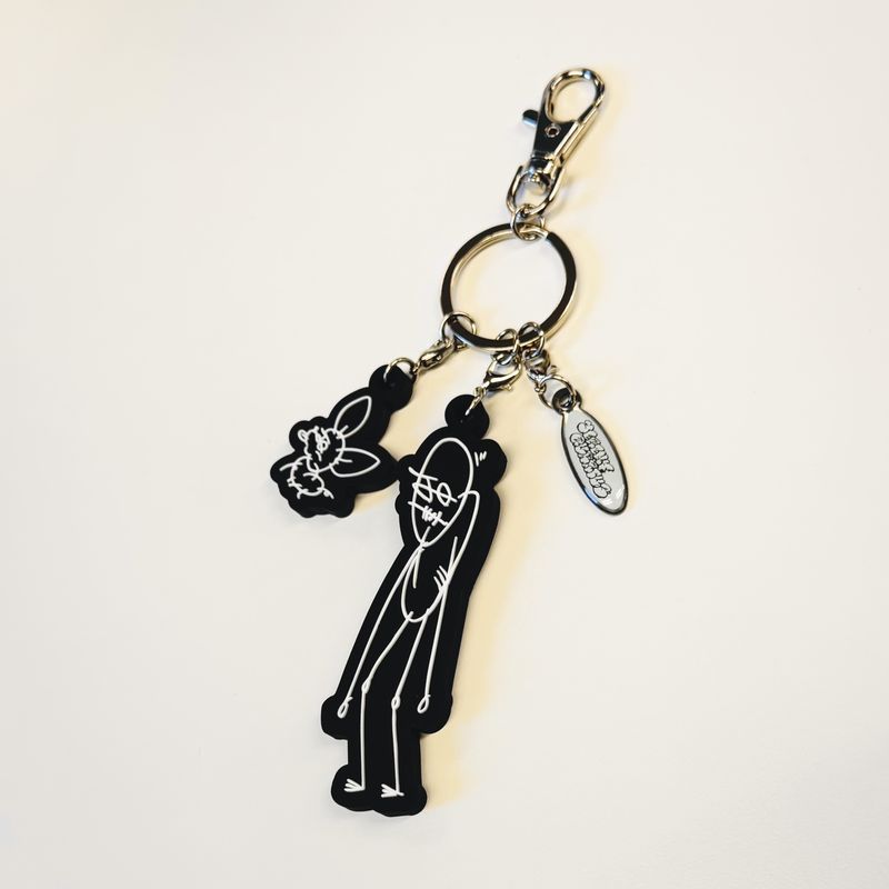 Jeremy Quartus rubber key chain -Black-