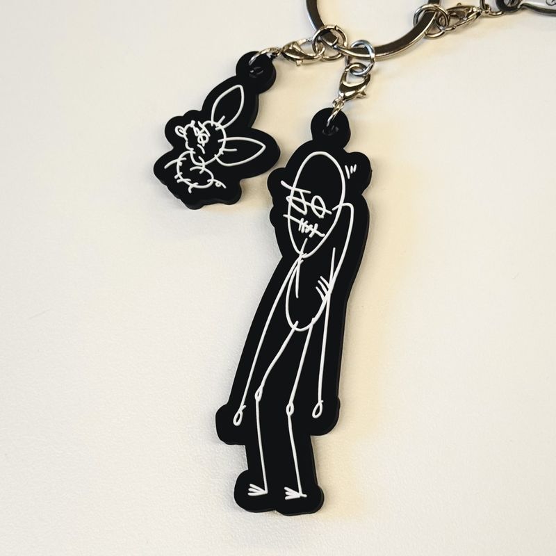 Jeremy Quartus rubber key chain -Black-