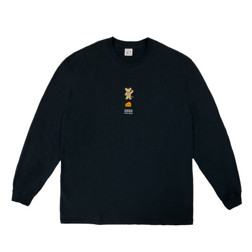 2020 ねずみ刺繍ロンT/ブラック