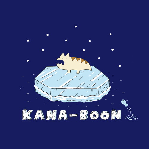 レンちゃんオンザアイスTシャツ/ネイビー