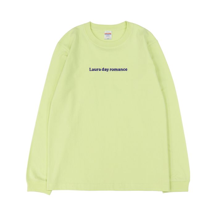 【Laura day romance】横ロゴ 刺繍ロンT ＜ミルキーライム＞