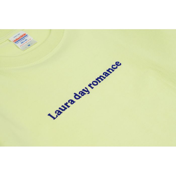 【Laura day romance】横ロゴ 刺繍ロンT ＜ミルキーライム＞