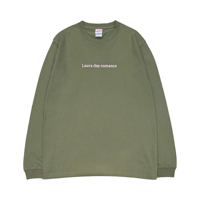 【Laura day romance】横ロゴ 刺繍ロンT ＜ライトオリーブ＞