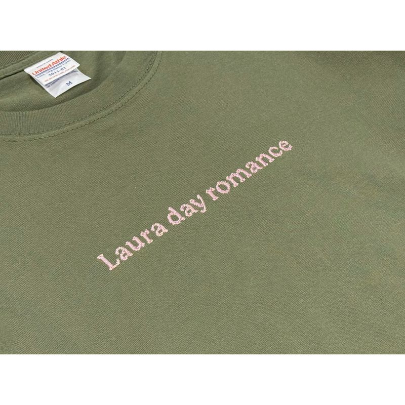 【Laura day romance】横ロゴ 刺繍ロンT ＜ライトオリーブ＞