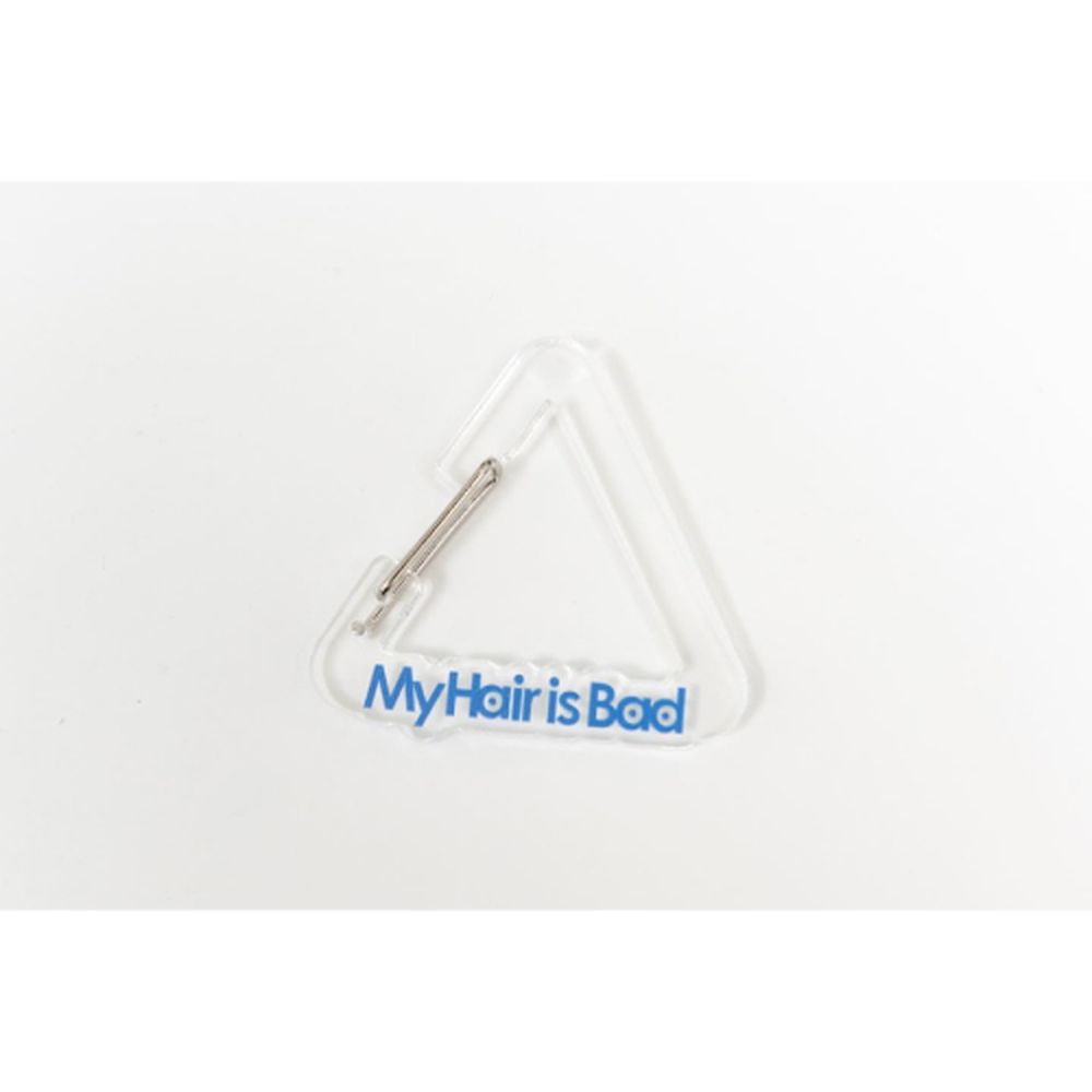 三角カラビナ/クリア×ブルー