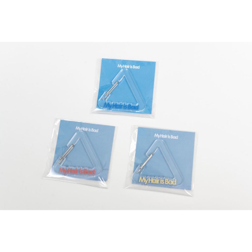 三角カラビナ/クリア×ブルー