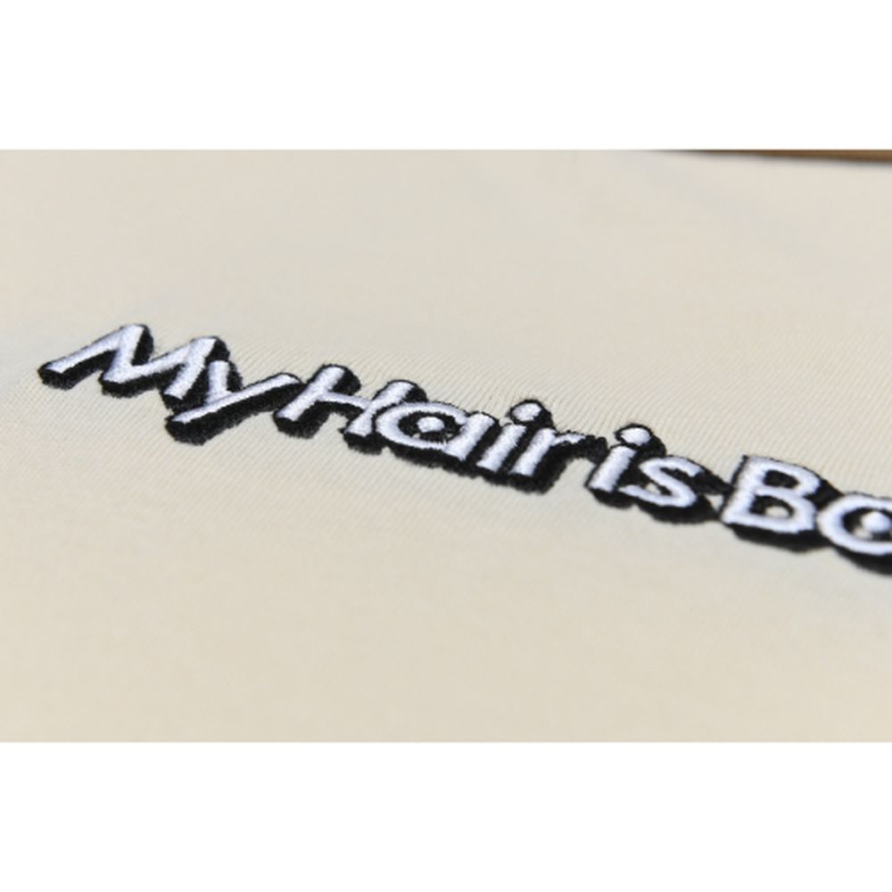 【SALE】三次元ロゴ刺繍ラグランTシャツ/キャメル