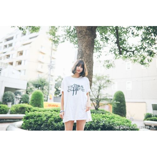 目立ちたがりグランジロゴTシャツ/ホワイト