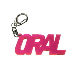 ORALアクリルキーホルダー/クリアピンク