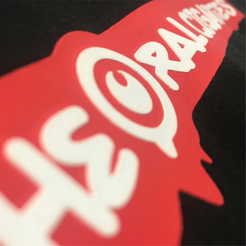 マーカー目玉ロゴラバープリントTシャツ/ブラック