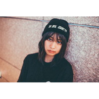 カリグラフィーロゴニット帽/ブラック