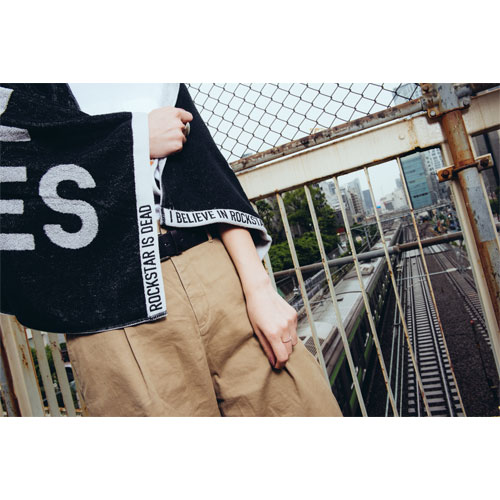 目玉ロゴジャガードバスタオル/ブラック