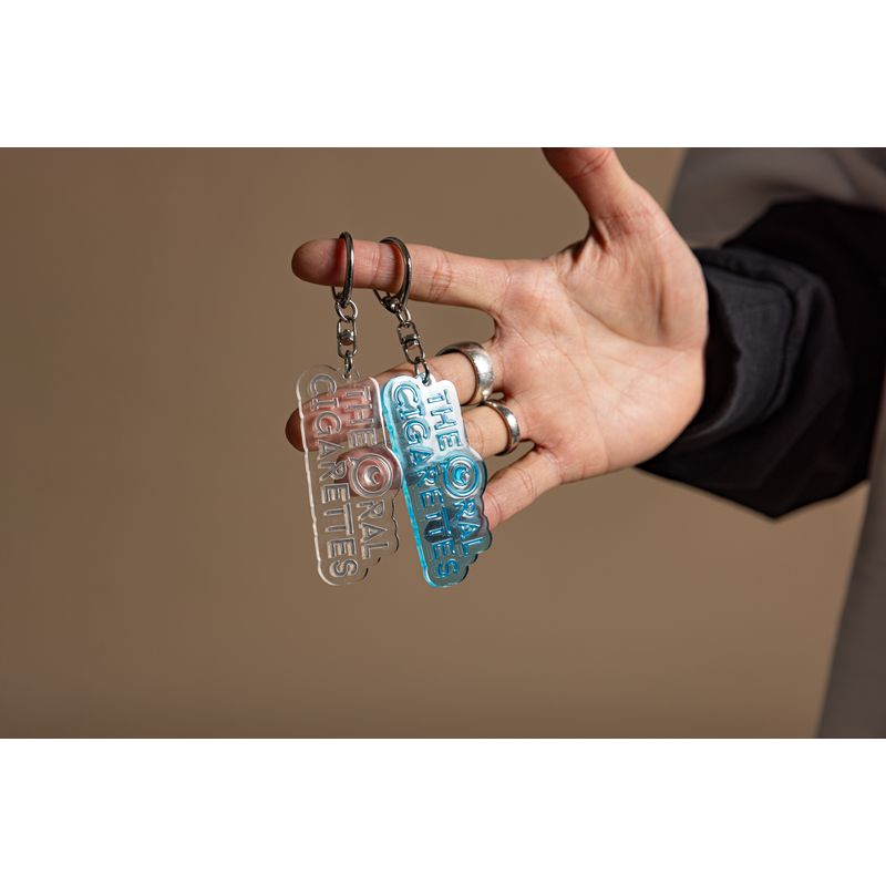 目玉ロゴリフレクターキーホルダー/ライトブルー