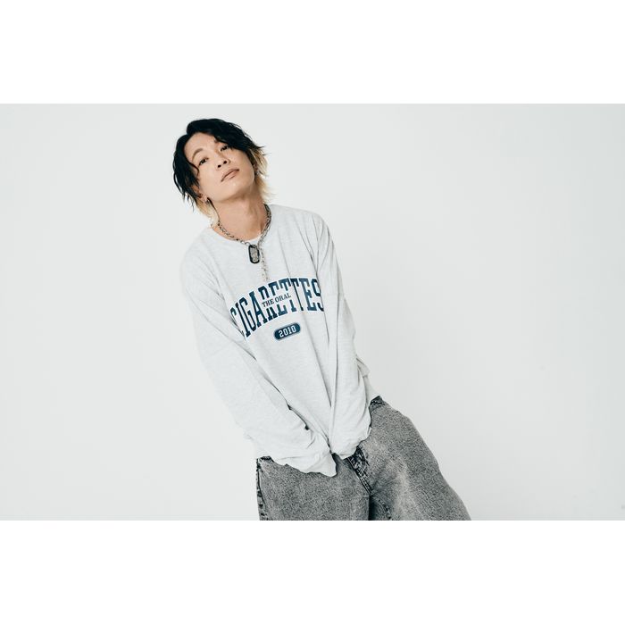 カレッジシガレッツロゴスウェットロンT/グレー
