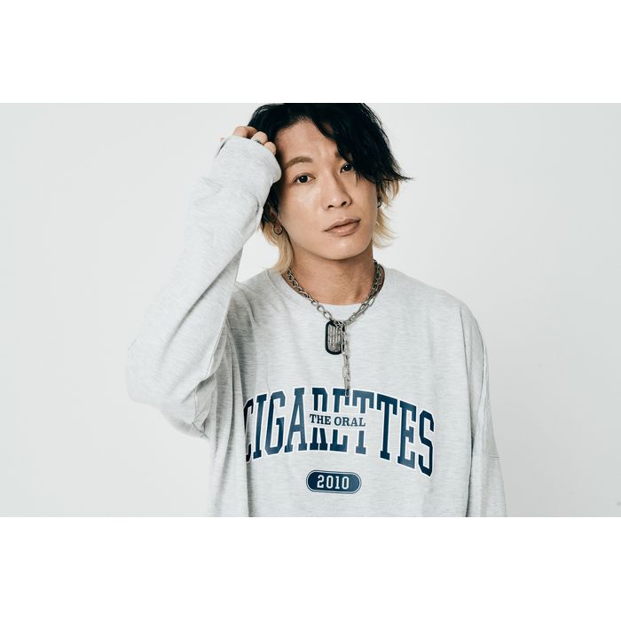 カレッジシガレッツロゴスウェットロンT/グレー