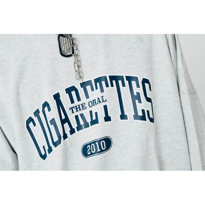 カレッジシガレッツロゴスウェットロンT/グレー
