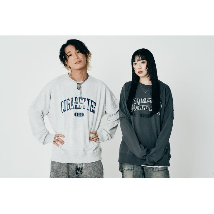 カレッジシガレッツロゴスウェットロンT/スミクロ