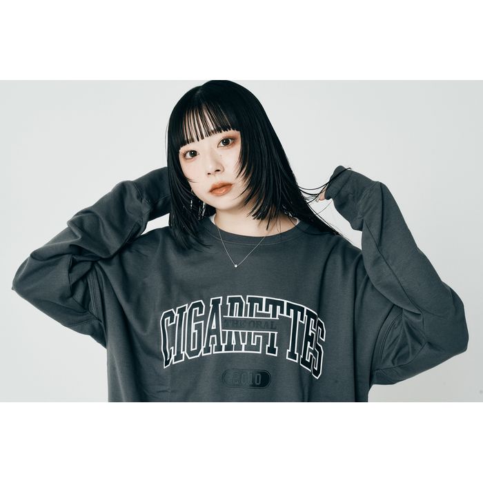 カレッジシガレッツロゴスウェットロンT/スミクロ