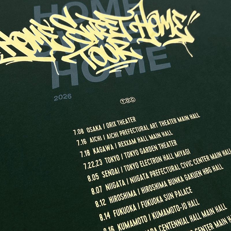 HOME SWEET HOME TOUR オフィシャルTシャツ/グリーン
