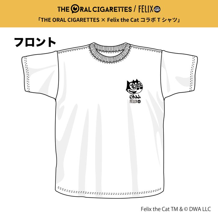 【5】THE ORAL CIGARETTES × Felix the Cat コラボTシャツ/ホワイト
