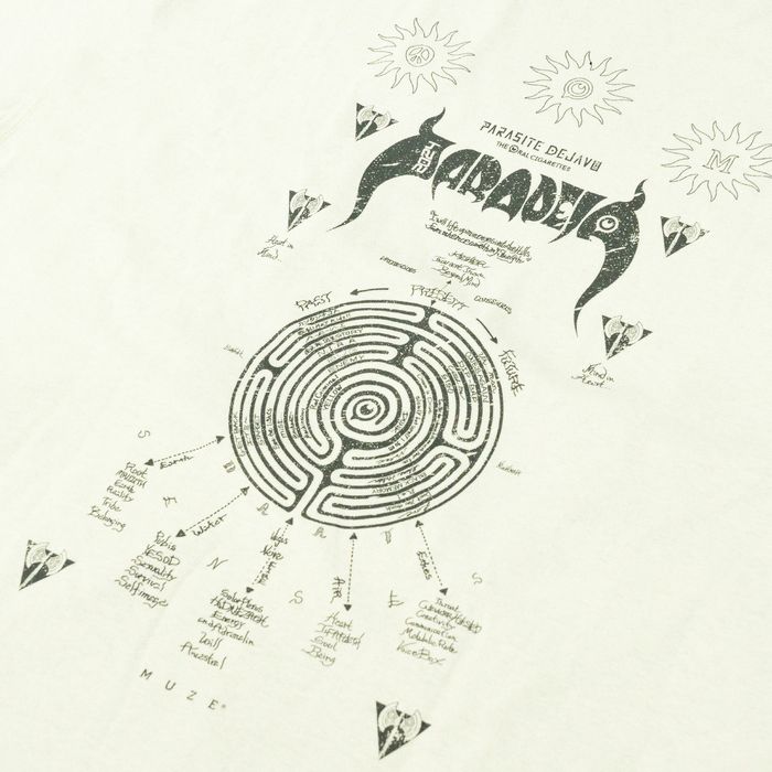 【7】PD'24 × SIVA(MUZE) ラビリンスビッグシルエットTシャツ/オフホワイト