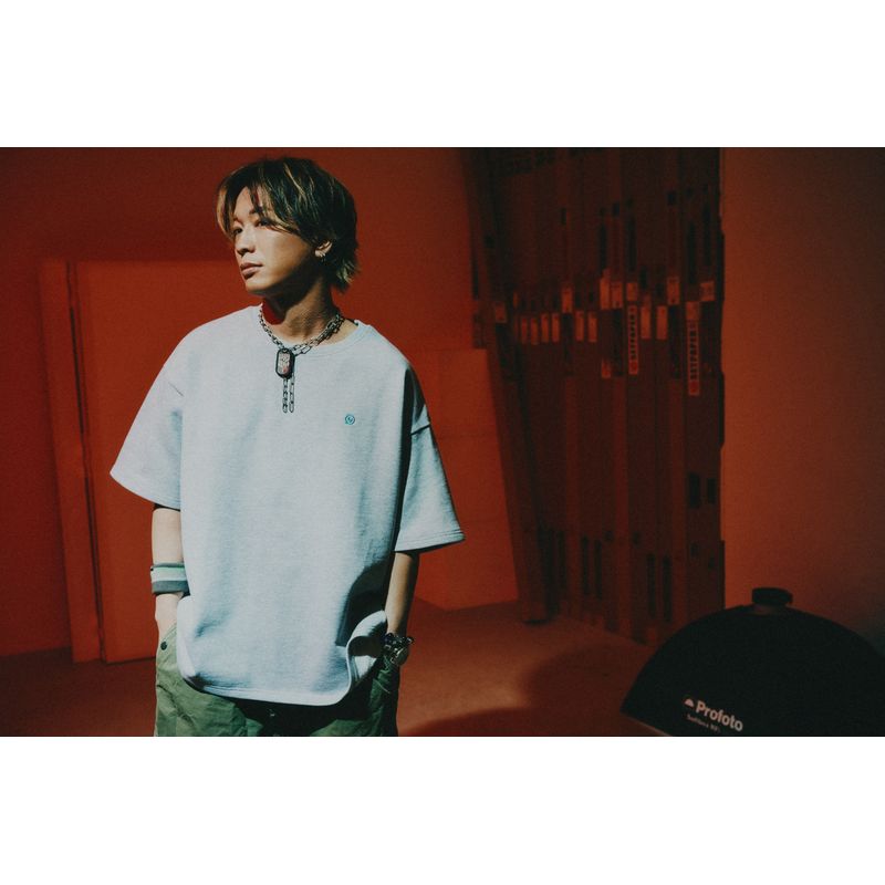 目玉刺繍半袖スウェット/グレー