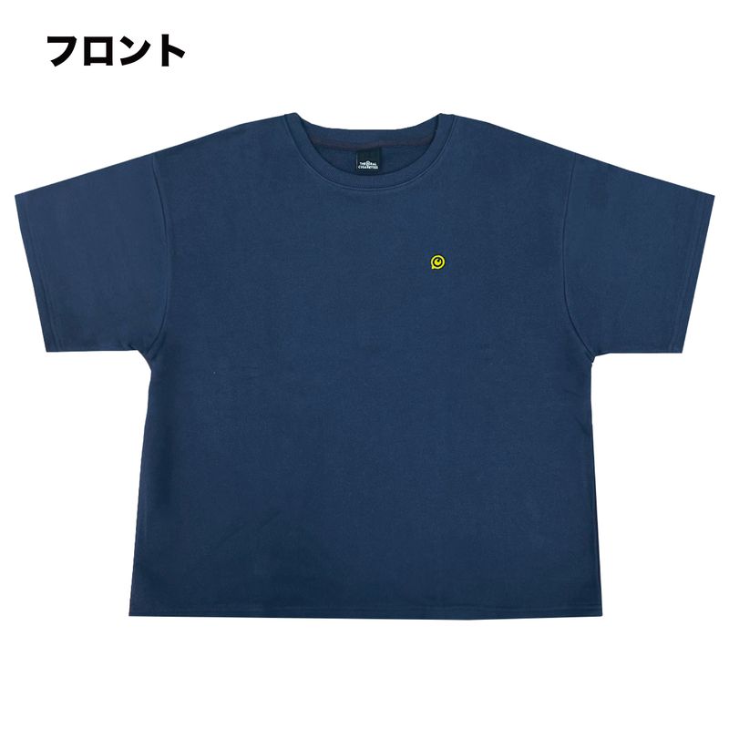 目玉刺繍半袖スウェット/ネイビー