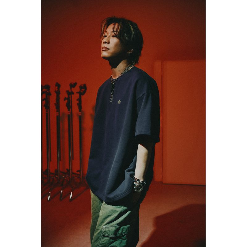 目玉刺繍半袖スウェット/ネイビー