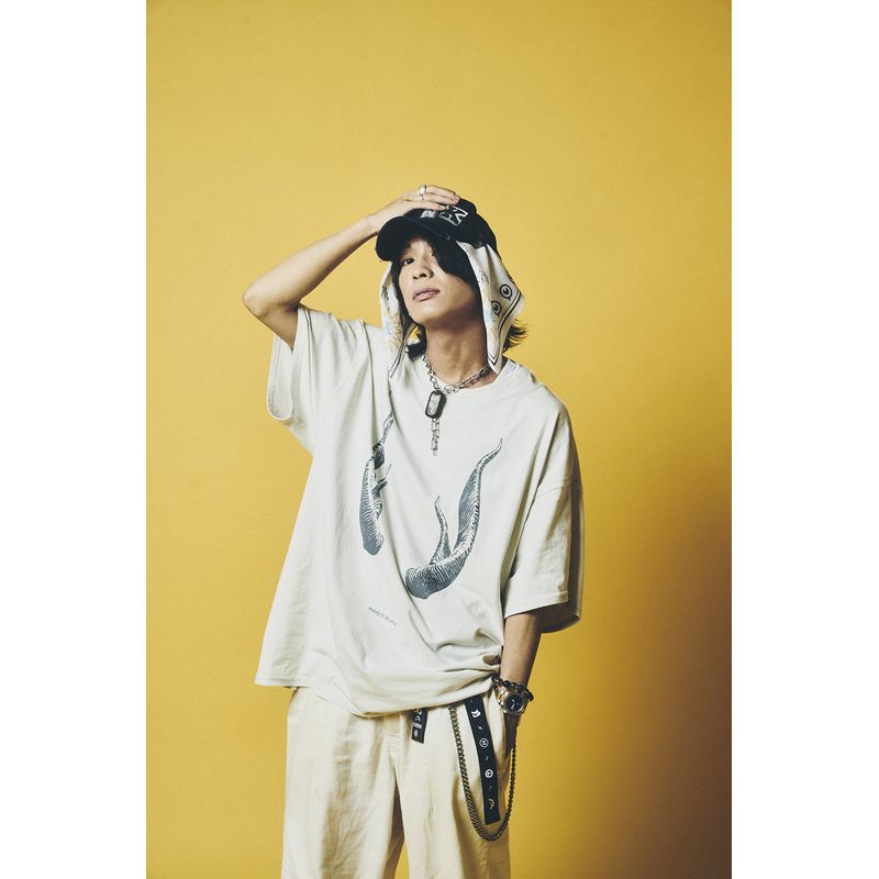 【7】PD'24 × SIVA(MUZE) ラビリンスビッグシルエットTシャツ/オフホワイト