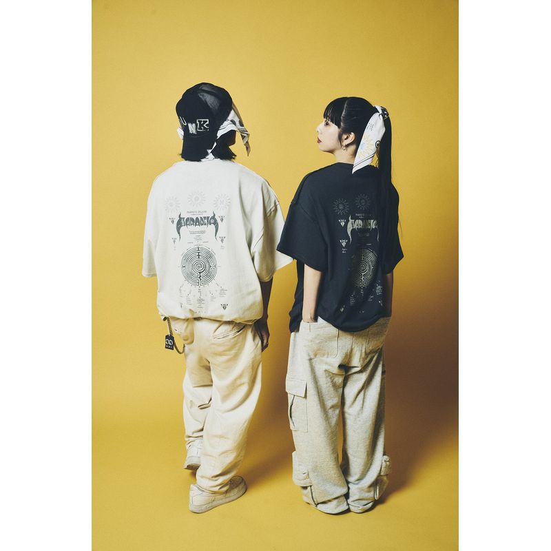 【7】PD'24 × SIVA(MUZE) ラビリンスビッグシルエットTシャツ/オフホワイト