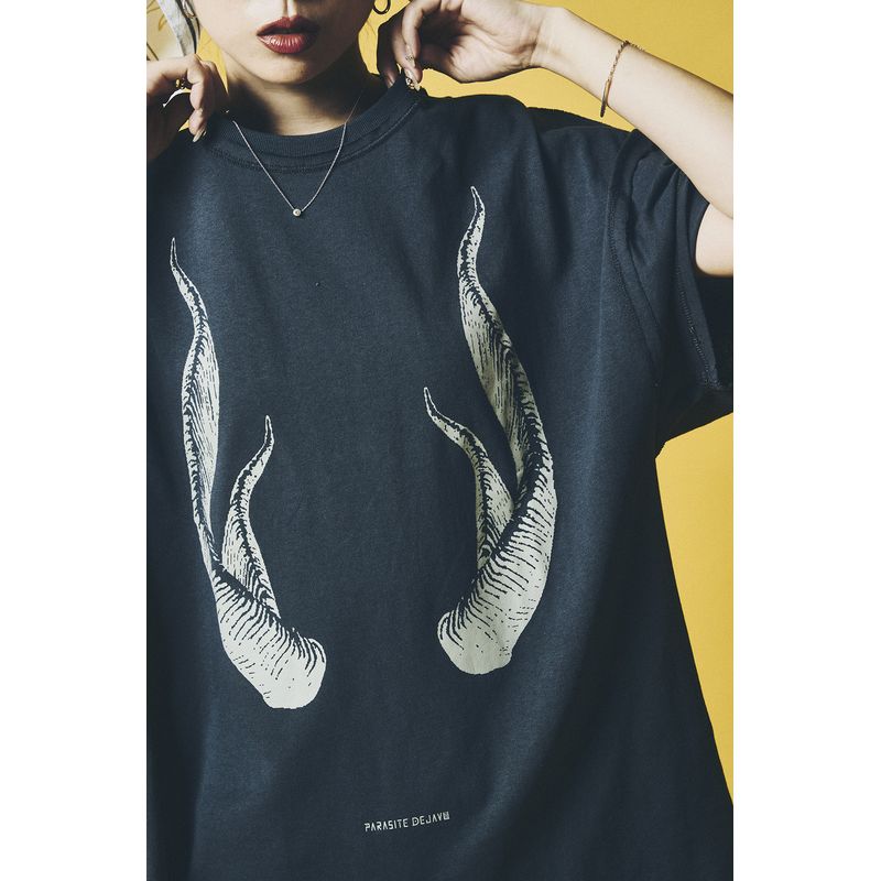 【7】PD'24 × SIVA(MUZE) ラビリンスビッグシルエットTシャツ/オフホワイト