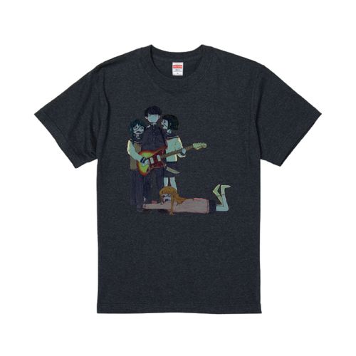 【ポップしなないで】ゾンビバンドTシャツ ダークグレー