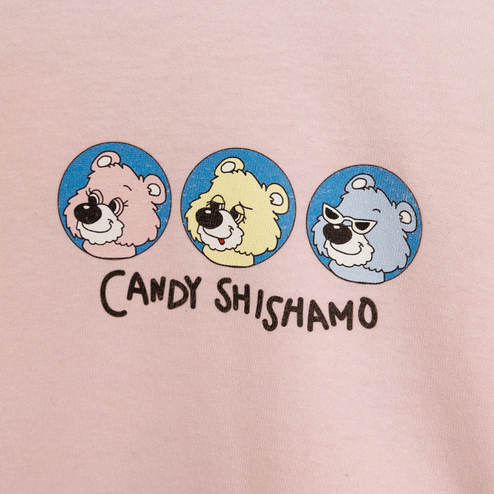 【会場受取】SHISHAMO×Candy Stripper フライトくま Tシャツ/ピンク