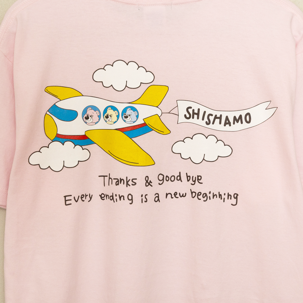 【会場受取】SHISHAMO×Candy Stripper フライトくま Tシャツ/ピンク