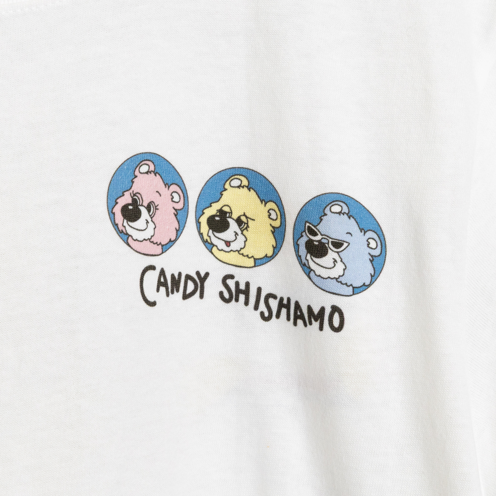 【会場受取】SHISHAMO×Candy Stripper フライトくま Tシャツ/ホワイト
