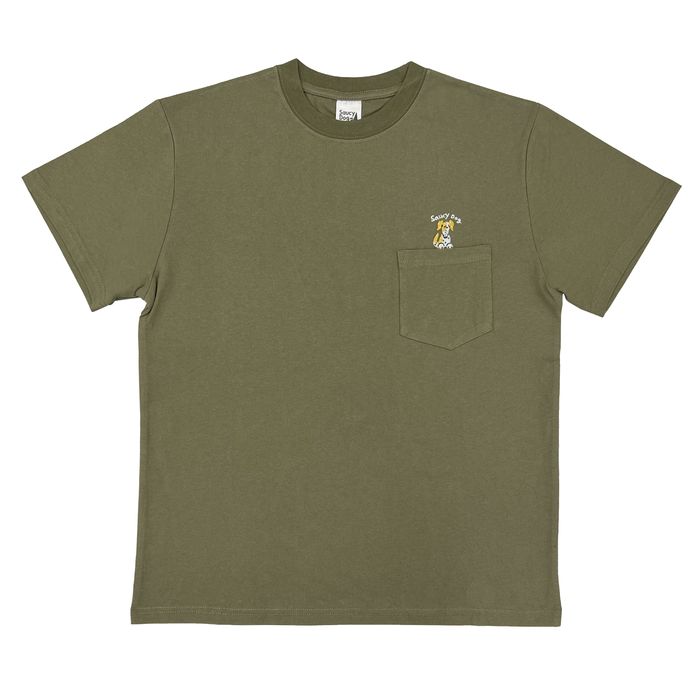 わんこポケットTシャツ/カーキ