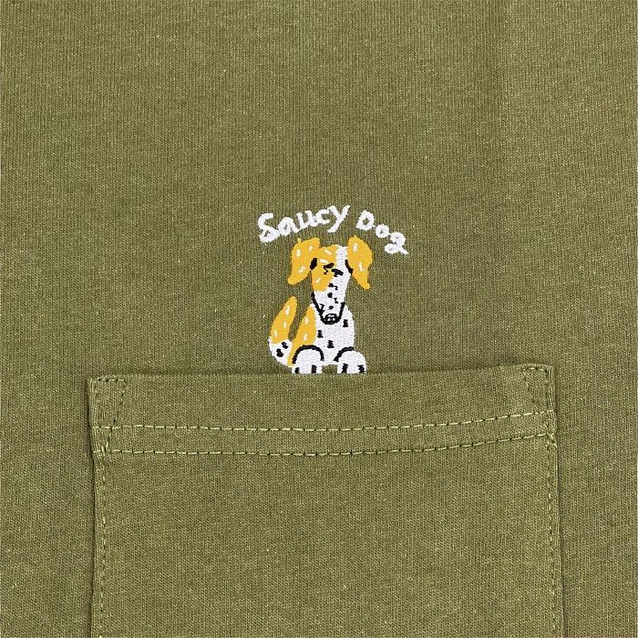 わんこポケットTシャツ/カーキ