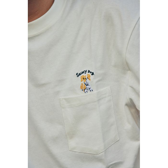 わんこポケットTシャツ/バニラホワイト