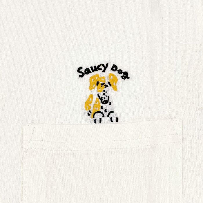 わんこポケットTシャツ/バニラホワイト
