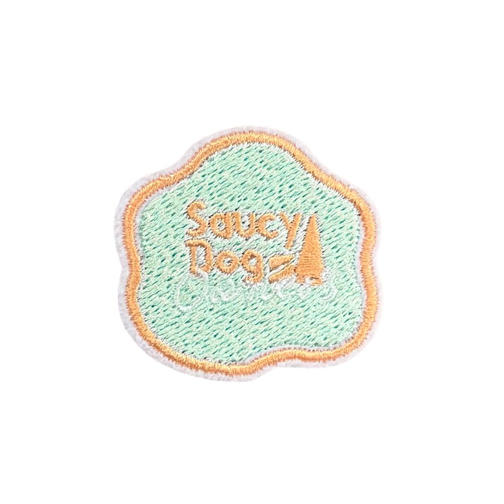 オーナーズ刺繍ブローチ/パステルブルー